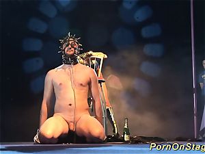 ultra-kinky fetish syringe show on stage
